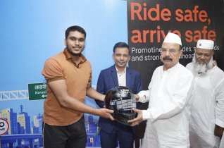 Uber Bike driver partners receive safety gear as the “Ride Safe. Arrive Safe” campaign begins